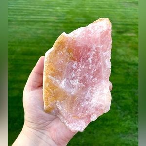 XL Raw Rose Quartz W/ Iron